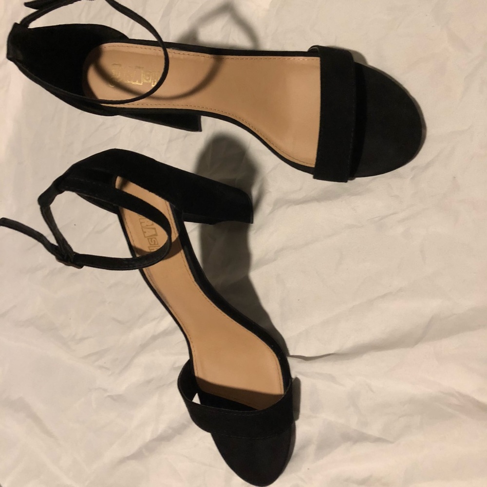 Black Chunky Sandal Heels